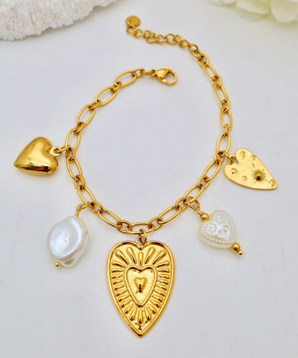 Bracelet  - Charms coeurs