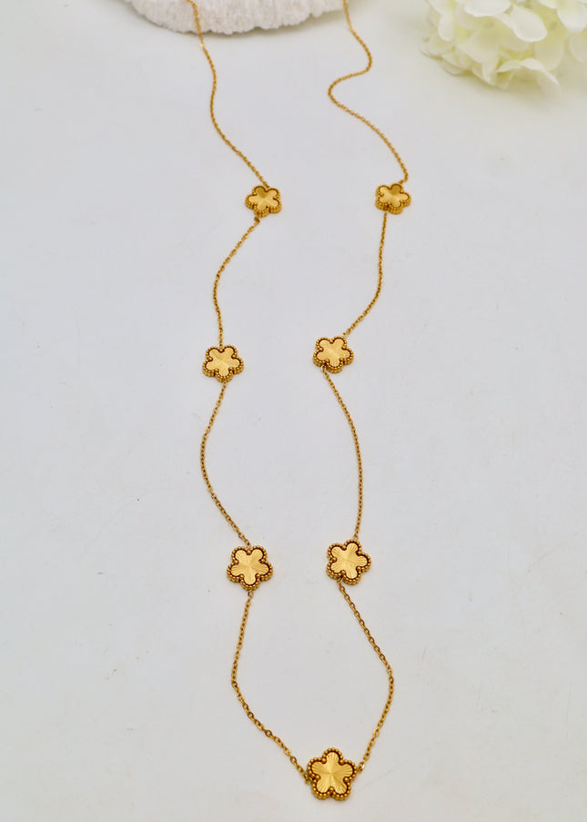 Sautoir chaîne fine - Trèfles