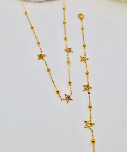 Bracelet chaîne fine - Strass étoiles