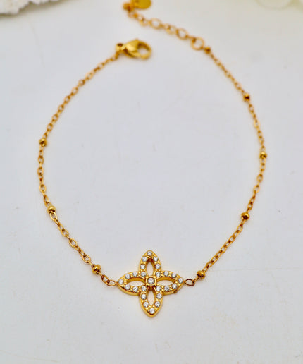 Bracelet - Strass trèfle