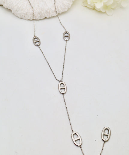 Sautoir Y - Motifs Ovales ajourés