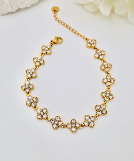 Bracelet - Strass trèfles