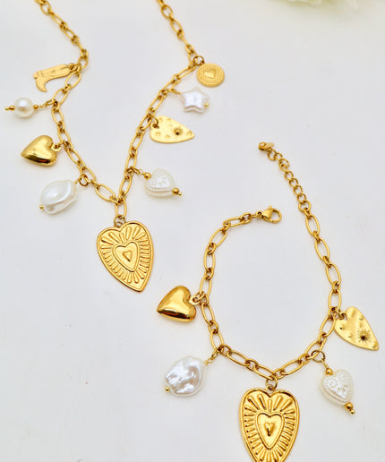 Bracelet  - Charms coeurs