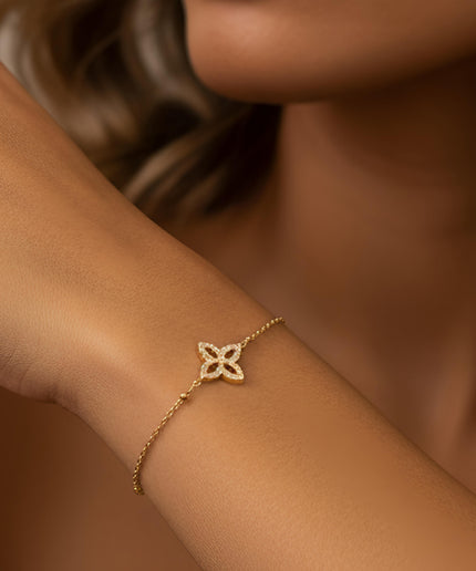 Bracelet - Strass trèfle