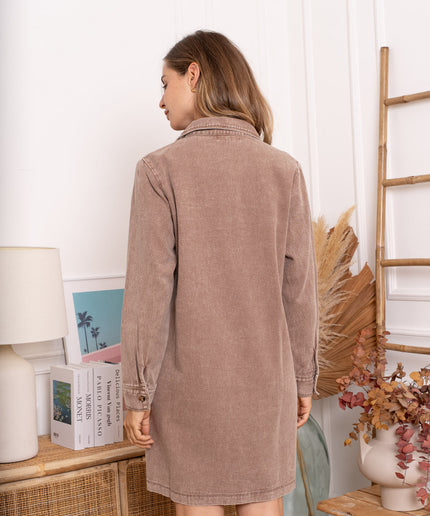 Robe jeans à colle manche longue