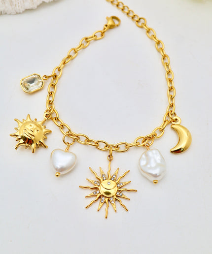 Bracelet - Charms Soleil et Lune