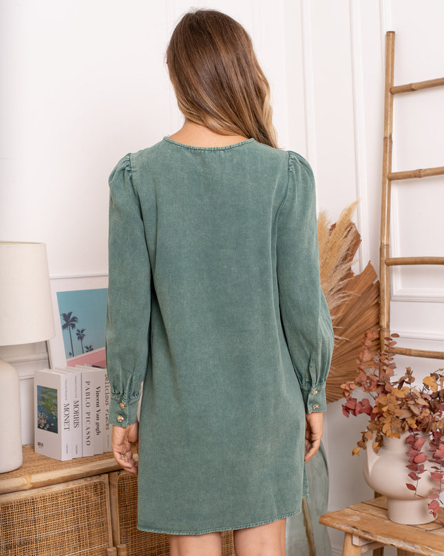 Robe jeans manche longue