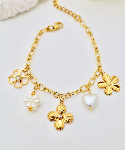 Bracelet - Charms fleurs