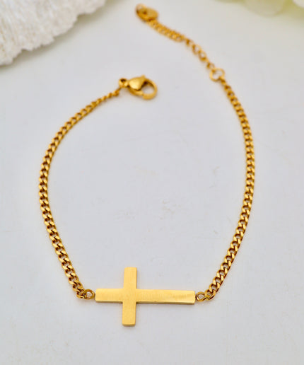 Bracelet Chaîne fine - simple croix