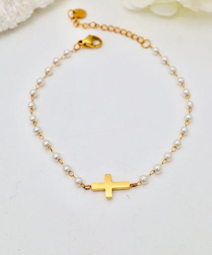 Bracelet en perle - croix