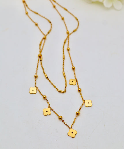 Collier multi-rang - trèfles